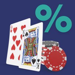 Baccarat kort sjetonger og prosenttegn