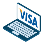 Laptop med VISA logo på skjermen