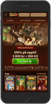 Mobilskjermbilde av WildRobin-hjemmesiden