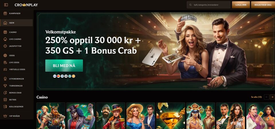 Skjermbilde av CrownPlays kasinoside