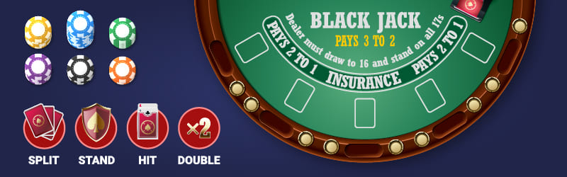 Interface av nettbasert blackjack spill