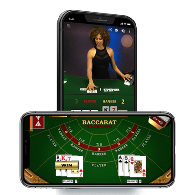 Live baccarat-spill på mobilskjermen