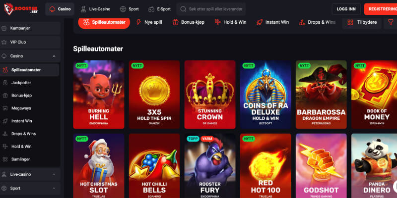 Bilde av kasinosiden Rooster