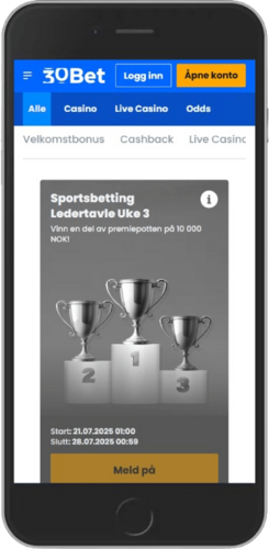 Mobilskjermbilde av 30Bet-bonussiden