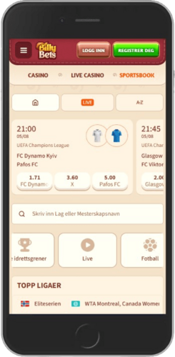 Skjermbilde av sportssiden