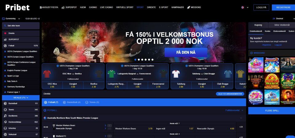 Bilde av sportsiden til Pribet
