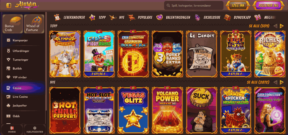 Skjermbilde av Alawin-siden