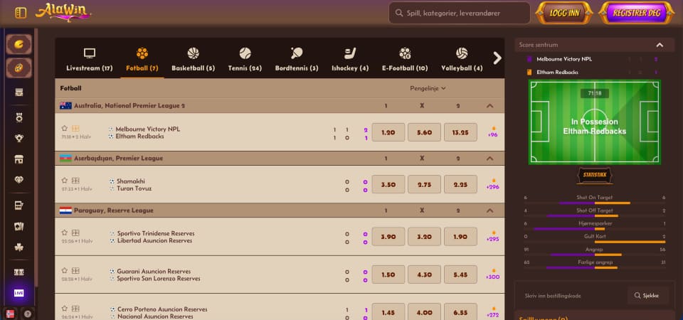 skjermbilde av Alawin live-side