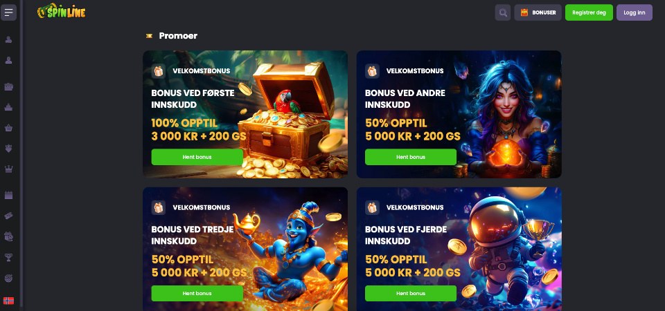 Bonuser og kampanjer casino Spinline