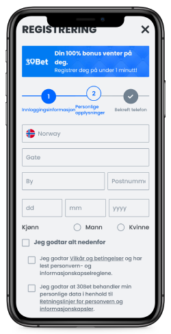  Slik registrerer du deg på 30bet Mobil 2