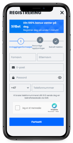  Slik registrerer du deg på 30bet Mobil