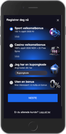 Mobilskjermbilde av Pribet velkomstbonus
