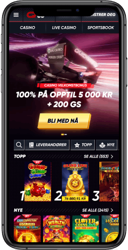 Mobilskjermbilde av Quickwin-hovedsiden IOS