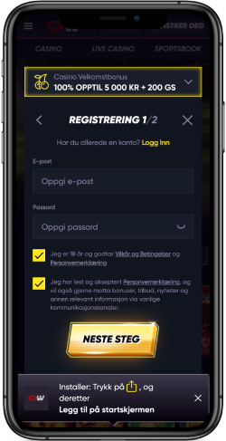  Slik registrerer du deg på Quickwin Mobil 2