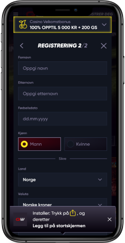  Slik registrerer du deg på Quickwin Mobil 3