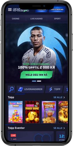 Mobilskjermbilde av Sportaza-hovedsiden IOS