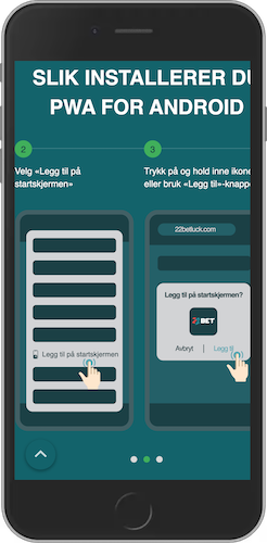 Mobilskjermbilde hvordan installerer jeg 22Bet apk-filen for Android trinnvis