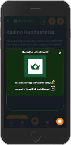 Mobilskjermbilde hvordan laste ned 50 Crowns mobilapp