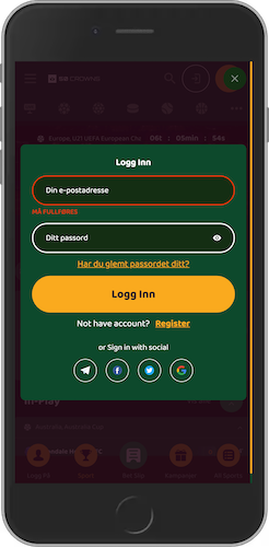 Mobilskjermbilde 50 Crowns mobil innlogging