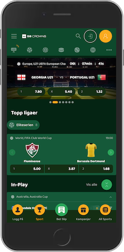 Mobilskjermbilde av 50 Crowns sportsside