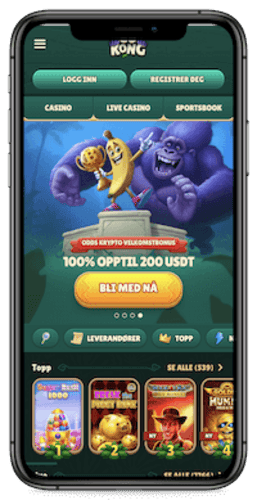 Skjermbilde av GoKong-hovedsiden for iOS 
