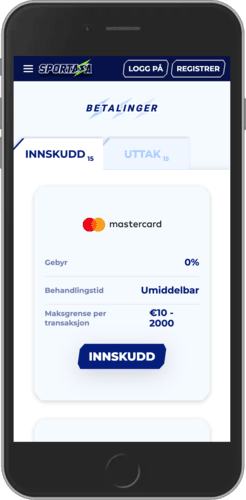 Mobilskjermbilde av Sportaza-innskuddsiden