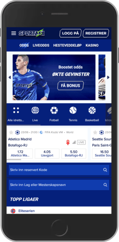 Mobilskjermbilde av Sportaza-sportsiden